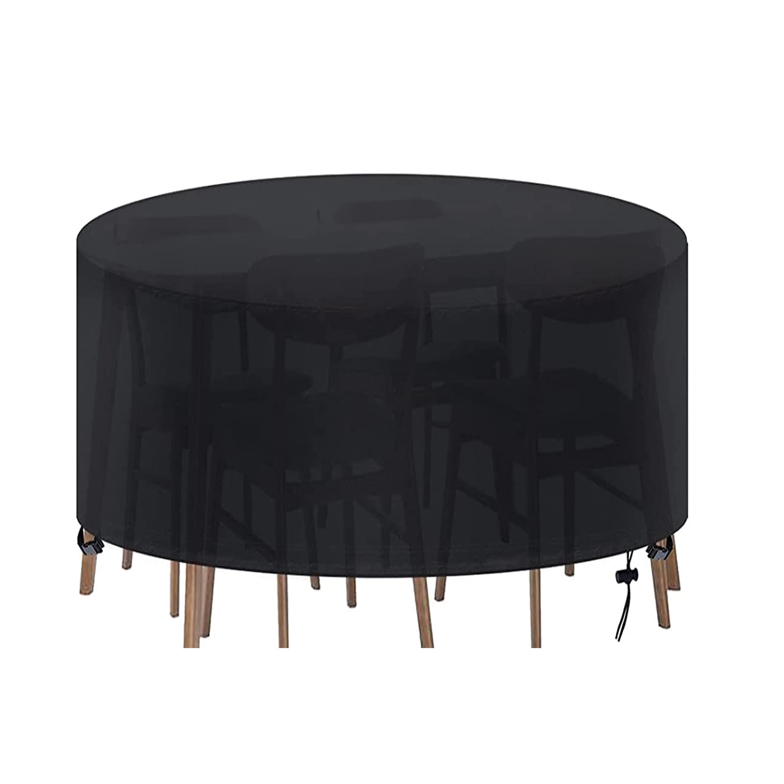 

Чехол для круглого садового стола из полиуретана, водонепроницаемый, устойчивый к ультрафиолетовому излучению, антивыцветающий, 420D, ткань Оксфорд, защитный чехол для садовой мебели на открытом воздухе 128x70cm чёрный