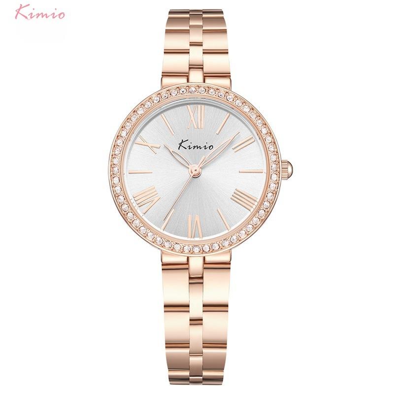 Watch Women's Niche Roman Simple Temperament Steel Bracelet Quartz Rhinestone Watch Women's Model