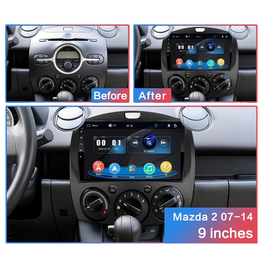 icreative Car Radio Multimedia MP5 Player Head Unit Stereo BT For Mazda 2 2007-2014