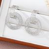 Cross-Border Hollow Geometric Court Style Earrings – Elegant, Light Luxury Dangle for Ladies
