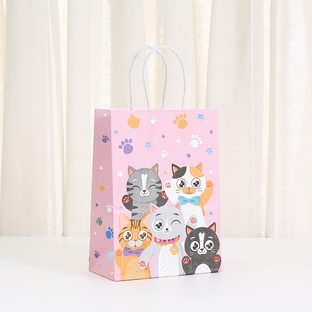 

StoBag cat theme gift wrapping bags for sweets personalized packaging cute birthday treat bags kids party candy gift bags 30pcs&15x8x21cm