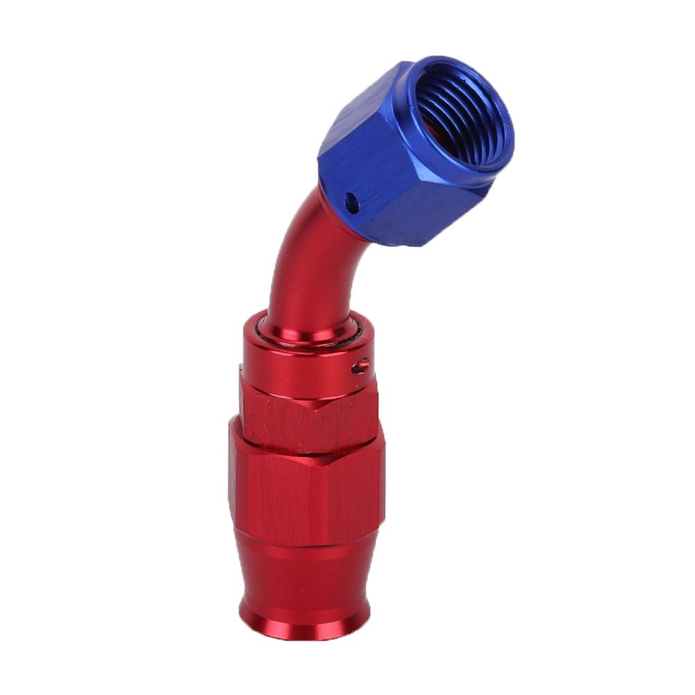 AN6 Hose End Fitting Swivel Cooling Oil Fuel Adaptor for Teflon45 Degrees