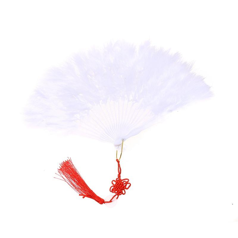 Feather Folding Fan Japanese Sweet Fairy Girl Dark Gothic Court Dance Hand Fan Art Craft Gift Wedding Party Decoration
