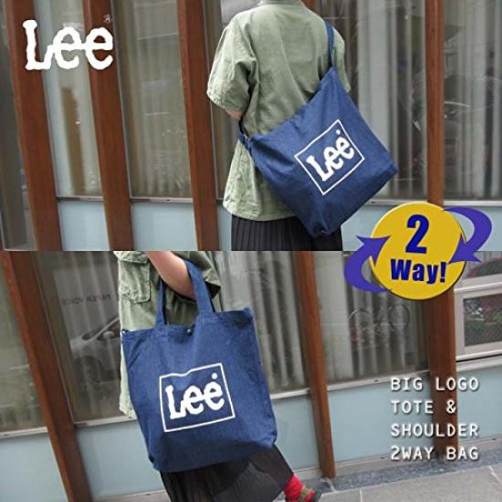 Lee Tote Shoulder White Bag, 2-Way, Canvas, Logo,