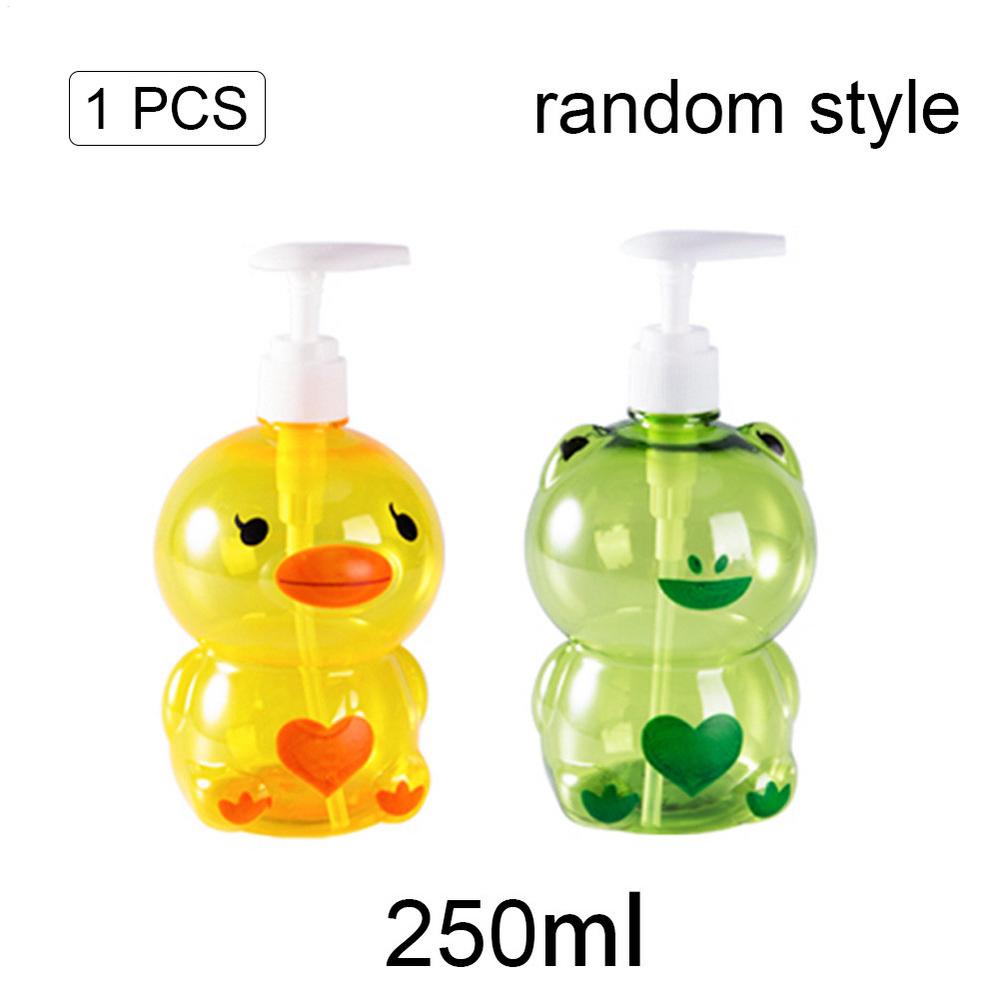 

250/500ml Frog Duck Shape Portable Soap Dispenser Child Cute Animal Press Type Split Empty Shampoo Container