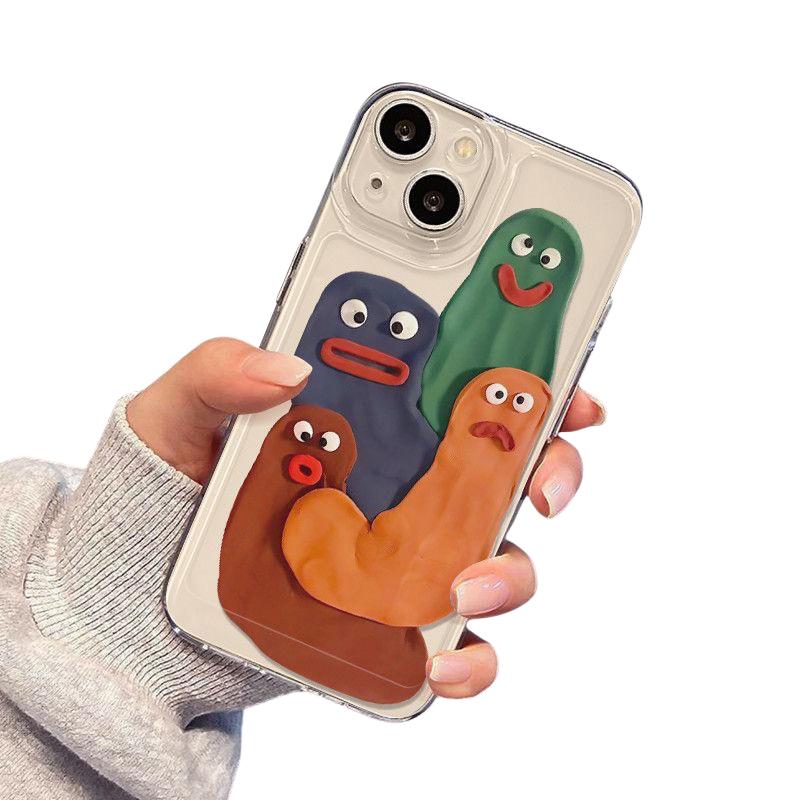 

Забавный чехол для телефона из пластилина Silly Putty для iPhone 11 12 13 14 15 16 Pro Max XR X XS Mini 8 7 Plus SE 2020 Модный прозрачный чехол iphone 14 plus