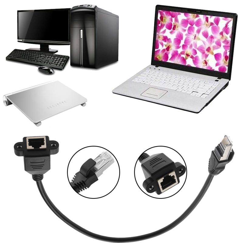 RJ45-Kabel, Stecker auf Buchse, Schraubmontage, Ethernet-LAN-Netzwerk-Verlängerungskabel, RJ45-Buchse auf Stecker