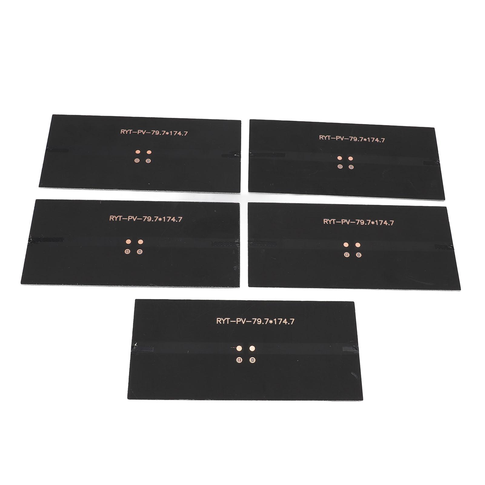 5W   Solar Panel, 5pcs ETFE Portable Monocrystalline Silicon Solar Panels, Electric Toy Materials Photovoltaic Cells   Solar System Kit