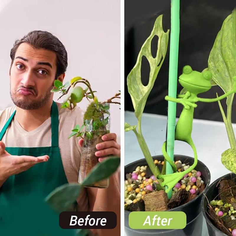 5 STÜCKE/Pack Froschform Pflanzenständer Grün Twist Garten Pflanzenstütze Verstellbare DIY Kletterpflanzenhalter Gartenaccessoire ZYF