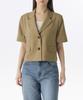 Musinsa Standard Woman Women'S Linen-Like Crop Short Sleeve Blazer [Beige]