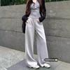 Women's Early Autumn Mid-Rise Drawstring Wide-Leg Sweatpants