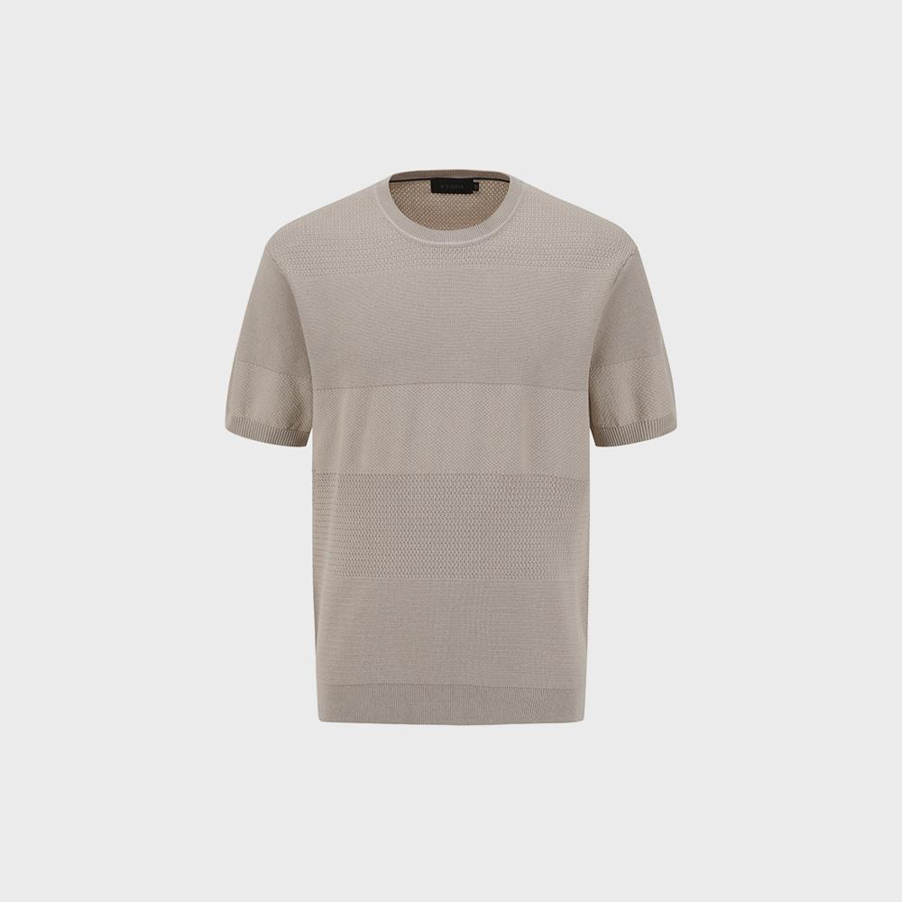 ZIOZIA Men'S) Miracle Block Knit Short Sleeve Sweater_Aaf2Er1102Be