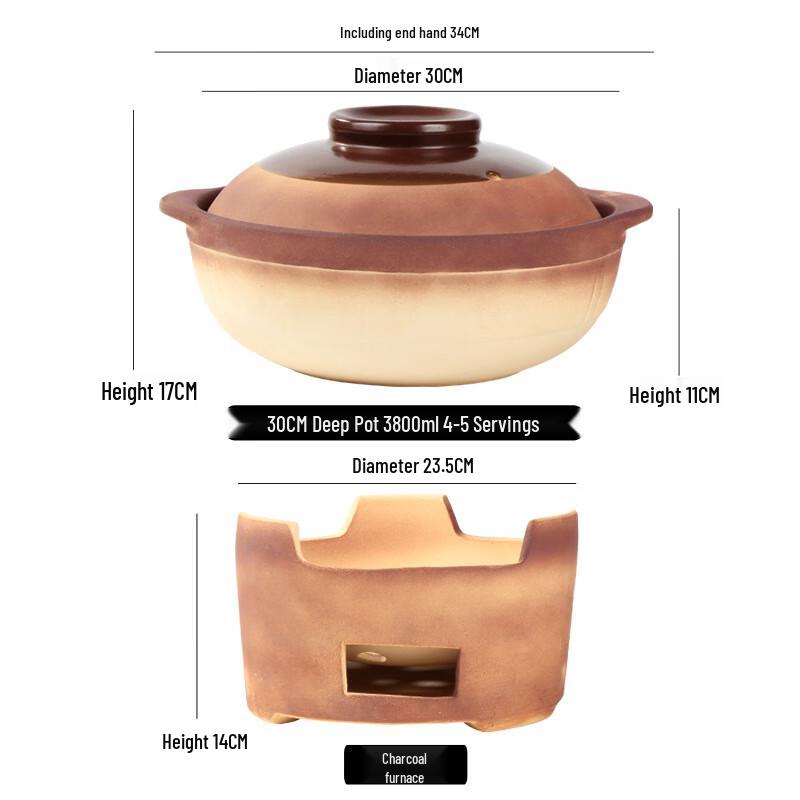 Unglazed Clay Pot with Charcoal Stove