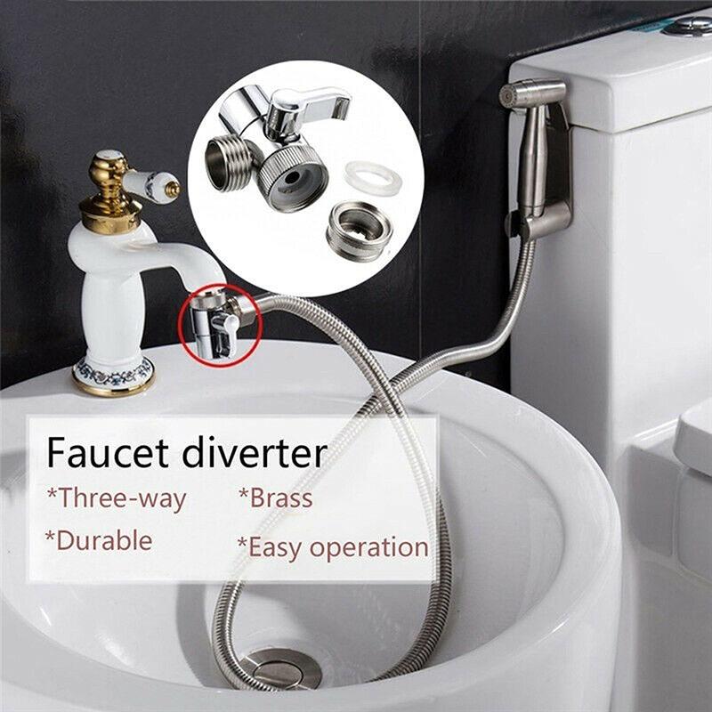 Supapă de deviere de duș din aliaj premium pentru robinet de chiuvetă de bucătărie sau baie Adaptor mental cu un singur mâner Crom lustruit