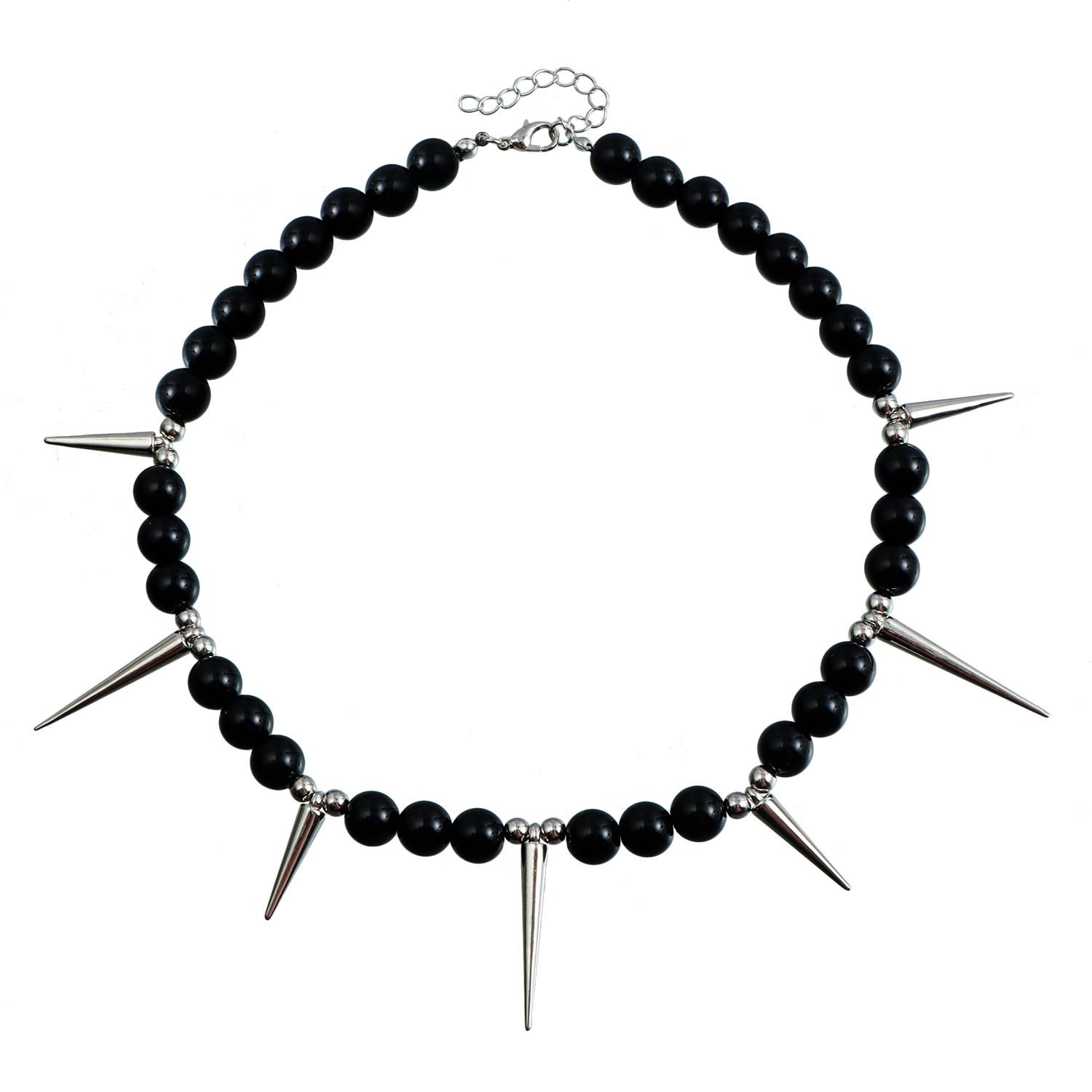 

Аксессуары, Панк-готика, цепочка на ключицу, индивидуальность, черный жемчуг, колье-чокер, конус