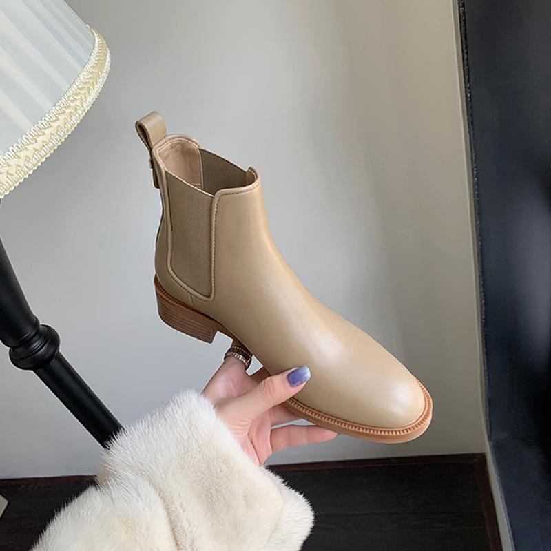 Retro Chimney Short Boots Women's New Chelsea Women's Boots English Style Slim Martin Boots