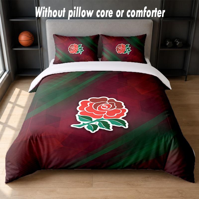 Set Biancheria da Letto Design Rugby Inghilterra 1 Copripiumino + 2 Federe Morbido Traspirante Biancheria da Letto per la Casa