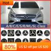 AMG W220 For AMG Benz Chrome Silver LED Mirror Emblems Style Front Grilled Star Emblems For Mercedes Benz A/B/C/E/S/R/ML/SL-Clas