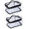 2 Pack Clear Makeup Bag Travel Storage Bag Portable Transparent Zipper Bathroom Waterproof Toiletry Bag With Handle(1large 1medium)