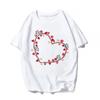 Valentine's Day Short Sleeve Casual T-Shirts Clothes Women Female Fashion Love Rose Summer T Clothing Ladies Print Graphic Tee