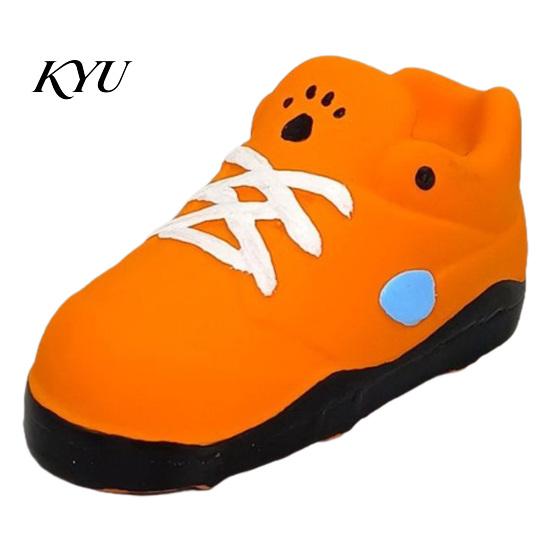 Cute Cartoon Puppy Toys for Fetch Shoe Squeaky Dog Toy, Funny Sneaker Shape Chew Toy Bite Resistant Energy Release Small Medium Dogs, Durable