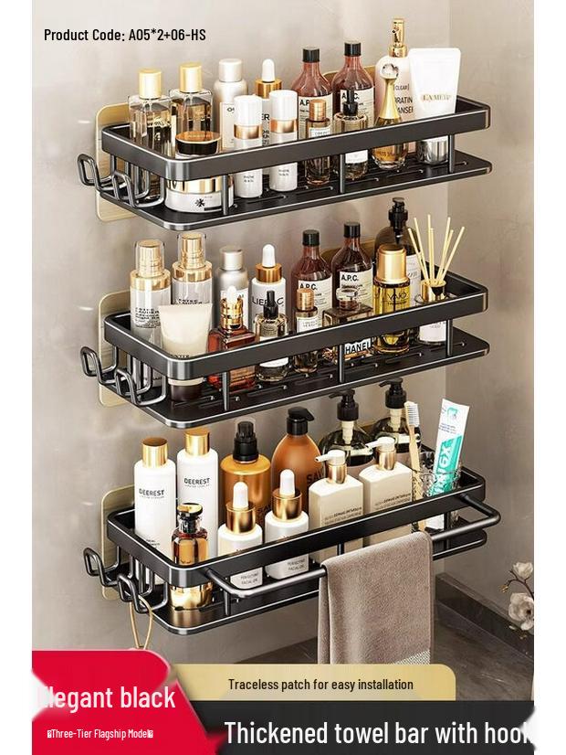 

Punch-Free Bathroom & Dressing Room Storage Shelf