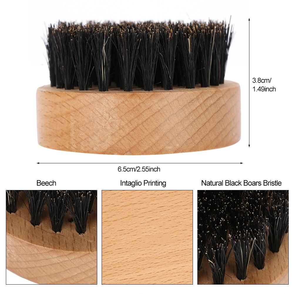 Men Mustache   Wooden Color Beech Brush Brd Care Shaving Clning Grooming Kit