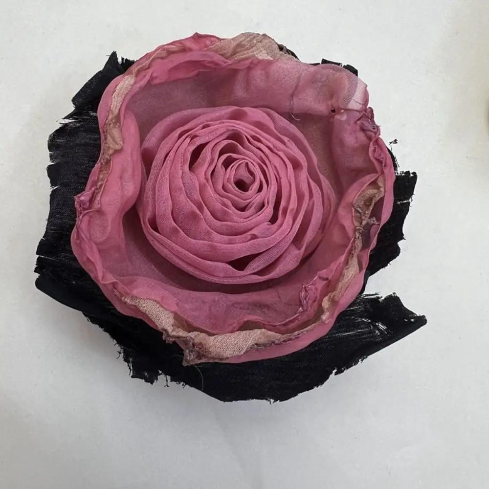 14cm 3D Organza Flowers DIY Silk Flower Lace Patches Applique Wedding Dress Accessories Gradient Lace Trim Sewing Accessories