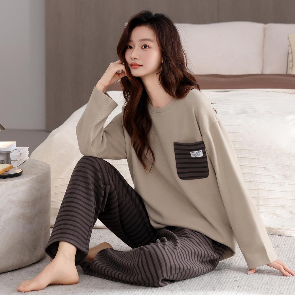 German Velvet Pajamas Women'S Autumn And Winter Thickened Warm Long-Sleeved Winter Thin Velvet High-End Loungewear Set