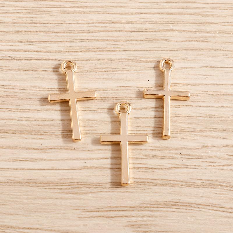 80pcs 10*18mm Small Cross Charms Pendants DIY Jewelry Findings Making Religion Charms for Earrings Necklaces Handmade Craft
