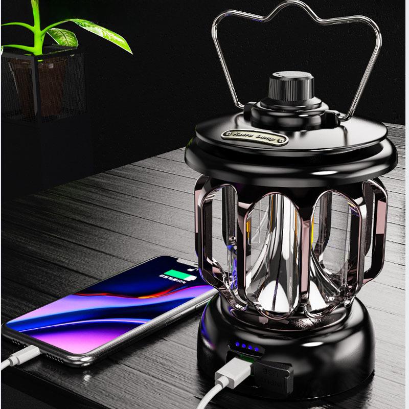 New Led Retro Outdoor Camping Lantern White Ultra-Long Life Battery Charging Tent Gift Canopy Camping Camp Barn Lantern
