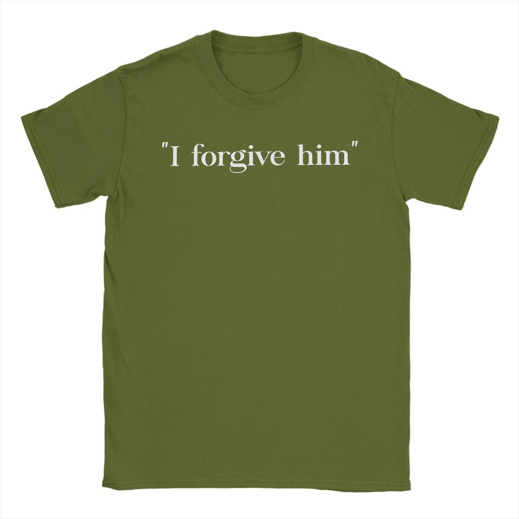 Men I Forgive Him Funny Saying T-Shirts  Cotton Tops Summer Short-Sleeved T-Shirt O-Neck Harajuku Loose Tee Shirt Plus Size