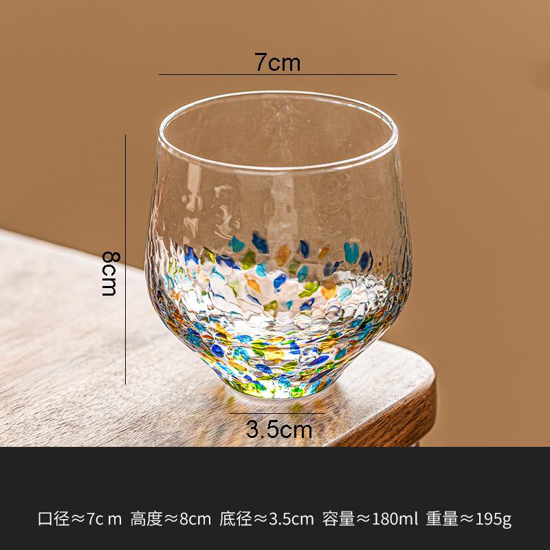 Handgezeichnetes Wellenpunkt-Glas Kreatives Hammer-Muster Joghurtbecher Milchbecher Frühstückstassen Haushaltswassergläser Teetassen