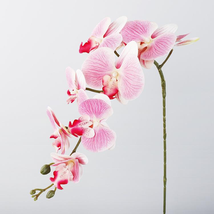 Simulated Phalaenopsis 3D printing 9-head film orchid indoor fake flower bouquet, decorative Phalaenopsis simulated flower