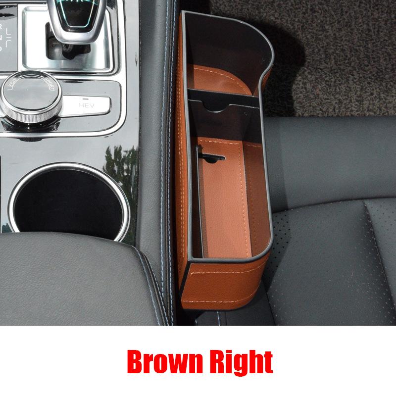Leather Car Cup Holder Seat Side Pockets Storage Holder Auto Seat Gap Crevice Storage Organizer Box Auto Interior Accessories