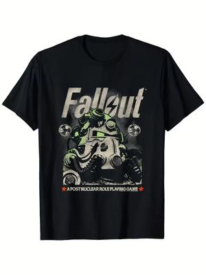 Fallout Vintage Power Armor Graphic Black Plus Size T-Shirt - Bold Retro Design