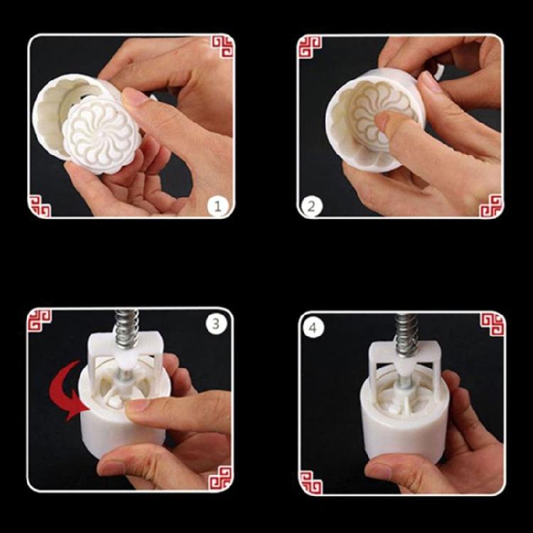 Formy do ciast księżycowych 3D w kształcie lotosu i karpia Akcesoria do pieczenia ciast księżycowych Ręczne dociskanie