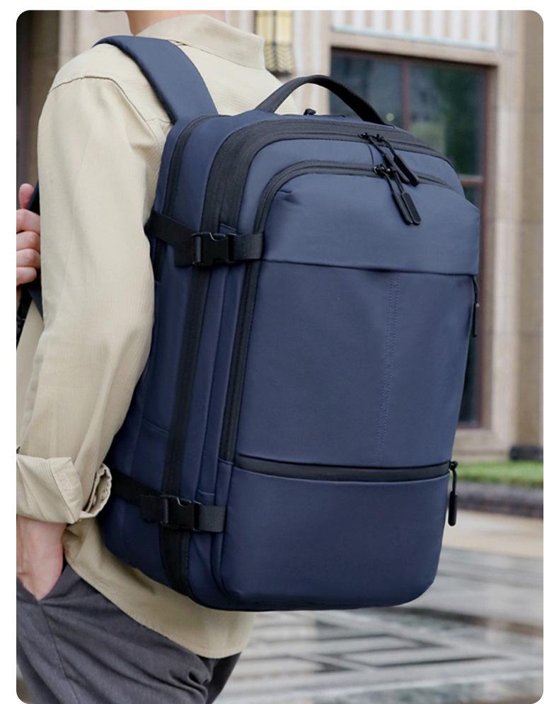 Expandable Fashion Backpack: High-Capacity Cross-Border Unisex Design for Business, Travel, and School