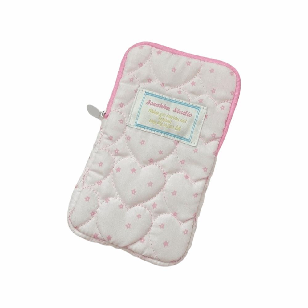 Cute Quilted Makeup Storage Bag Zipper Pencil Toiletry Organizer Stationery Storage