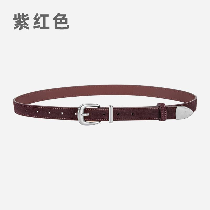 

Кожаный женский кожаный ремень из матового бархата, украшенный джинсами, повседневные аксессуары, ремень с пряжкой для женщин 105cm