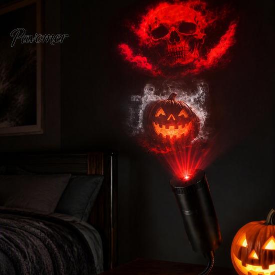 Bedroom Ceiling Projector Halloween Night Light Projector, 6 Horror Projection Discs, 360-degree Adjustment, USB Festive Room Lighting Powered