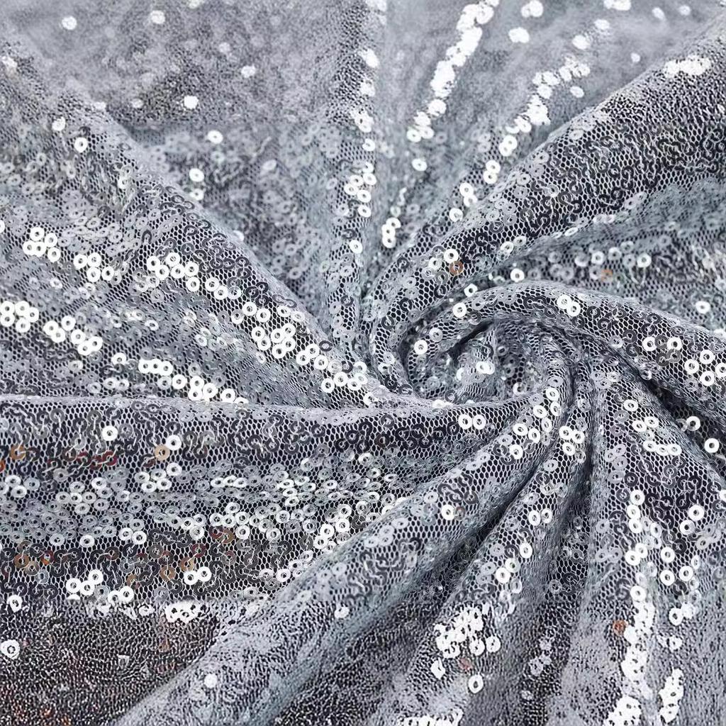 Solid Color 3mm Encrypted Sequin Fabric DIY Pillowcase Dress Clothing Wedding Birthday Home Decor Mesh Fabric Tablecloth Decor