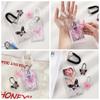 Porta-cartões de fotos transparente estilo coreano com pingente capa de cartão transparente menina/senhora