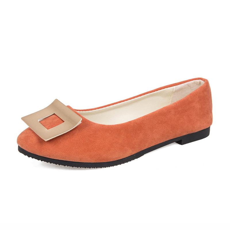 Women Girls Solid Big Size Slip On Flat Shallow Comfort Casual Single Shoes 23 Colors