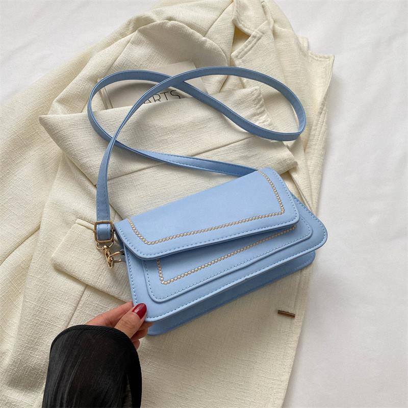 Fashionable Casual Women's Pu Material Small Square Shoulder Bag With Magnetic Closure