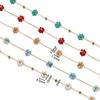 1Meter/Lot Stainless Steel Pearl Braided Flowers Flat Link Chains for DIY Handmade Jewelry Bracelet Necklace Accessories