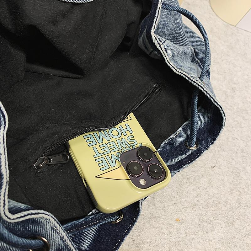 Denim Backpack Retro Commuter Large Capacity Travel Backpack