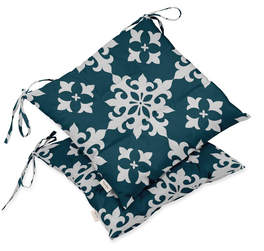 Vargottam Indoor Outdoor Tufted Printed Square Seat Patio Cushion Set Of 2 Water Resistant Patio Furniture Seat Cushion 19,inches, Purple |