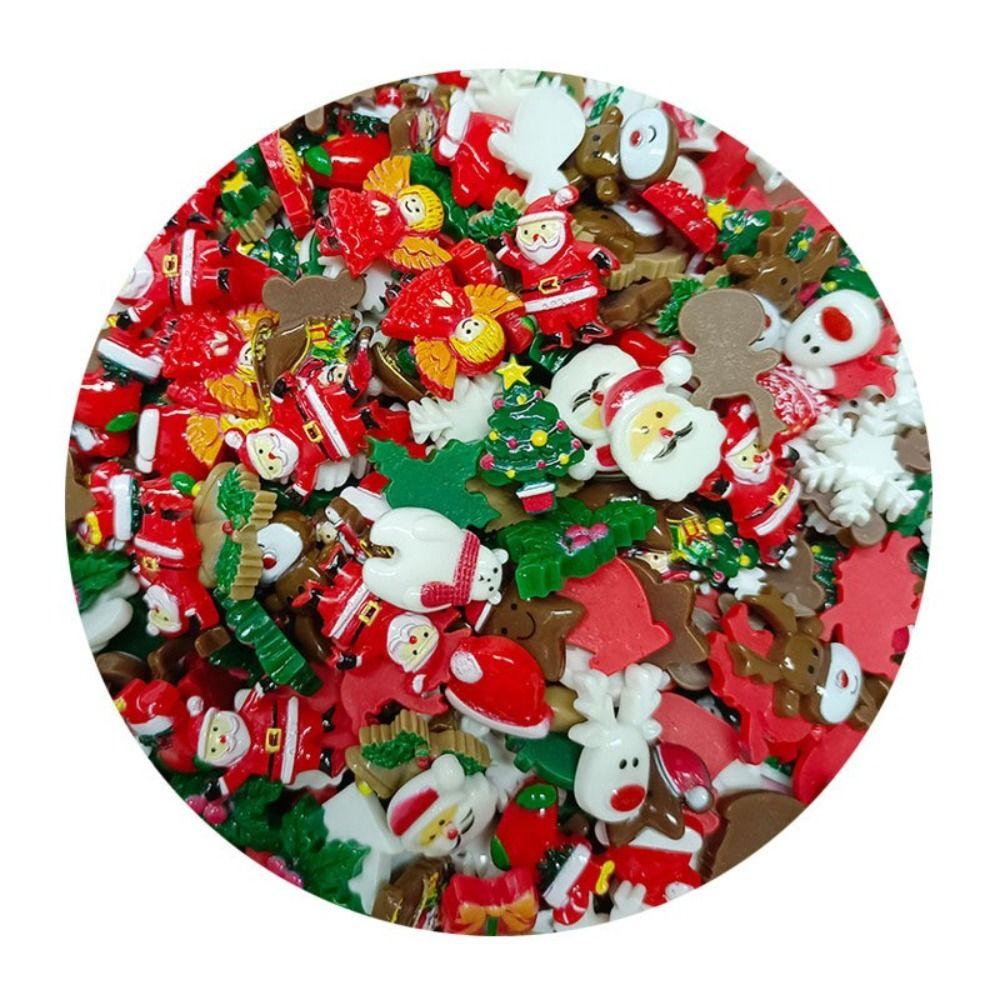 Making Santa Claus Mirror DIY Art Material Home Embellishments New Year Ornament Christmas Patches