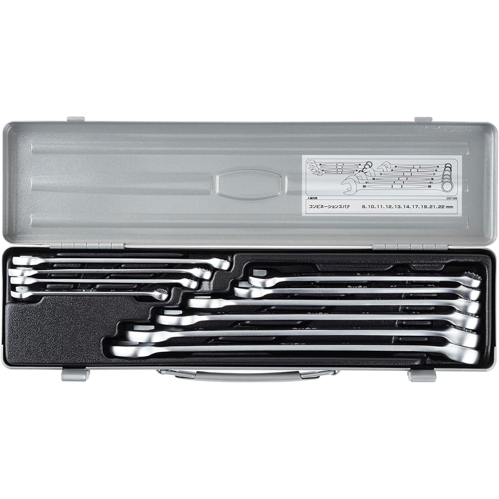 TONE Combination Wrench Set CS100 Silver 10 Pieces Durable Tool Kit